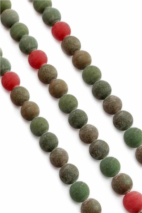 Sıkma Taşı Küre Kesim Mat Koyu Yeşil 10mm Doğal Taş Dizi [B+]