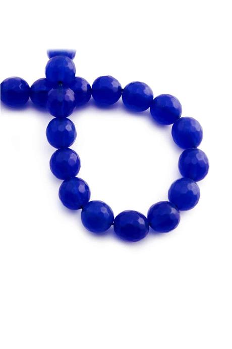 Ceyt Squeezing Natural Stone Shiny Dark Blue Facet Cut 10mm String Of Beads
