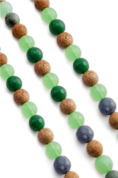 Sıkma Parlak MİX Faset Kesim 10mm Dizi