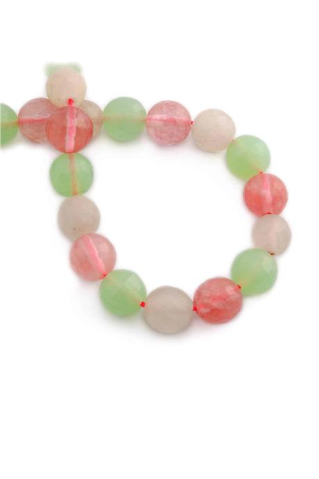 Ceyt Squeezing Natural Stone Shiny Mix Facet Cut 10mm String Of Beads