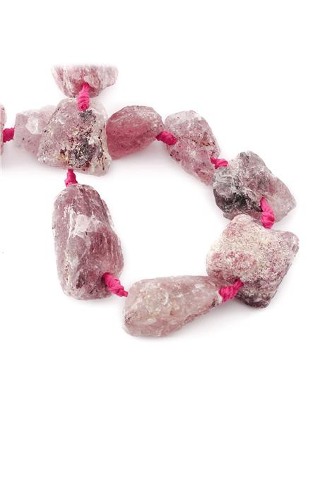 Çilek Kuvars Doğal Taş Mat Ham Kütle Kesim 15x25mm Dizi [AA]