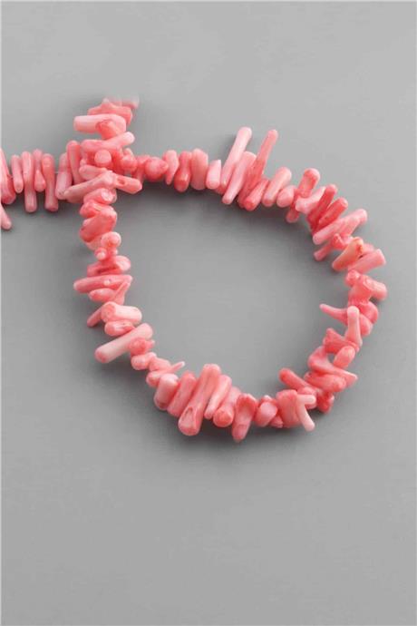 Dal Mercan Taşı Parlak Pembe Doğal Taş Dizi [AA]