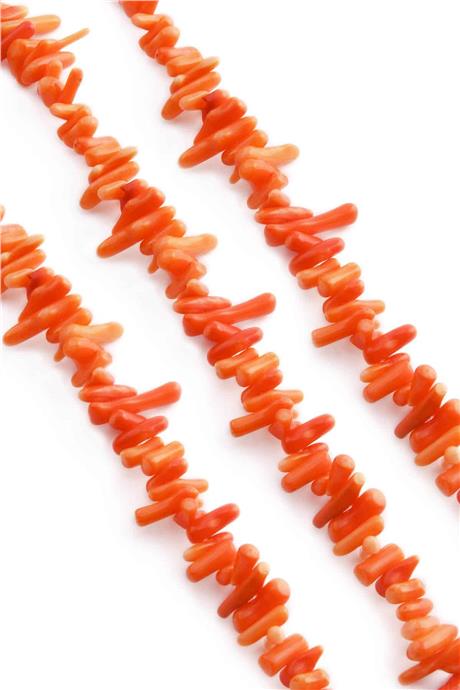 Dal Mercan Taşı Parlak Turuncu Doğal Taş Dizi [AA]