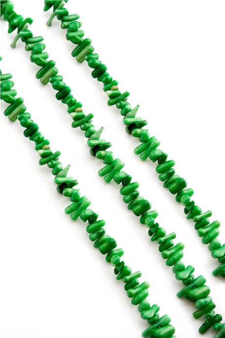 Dal Mercan Taşı Parlak Yeşil Doğal Taş Dizi [AB+]