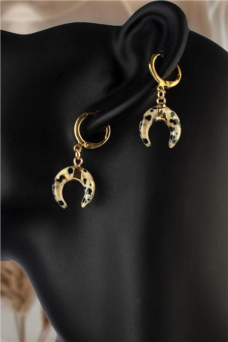 Dalmaçyalı Jasper Taşı Hilal Kesim Küpe