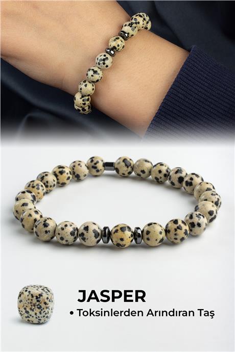 Dalmayaçlı Jasper Doğal Taş Küre Kesim 8mm Bileklik