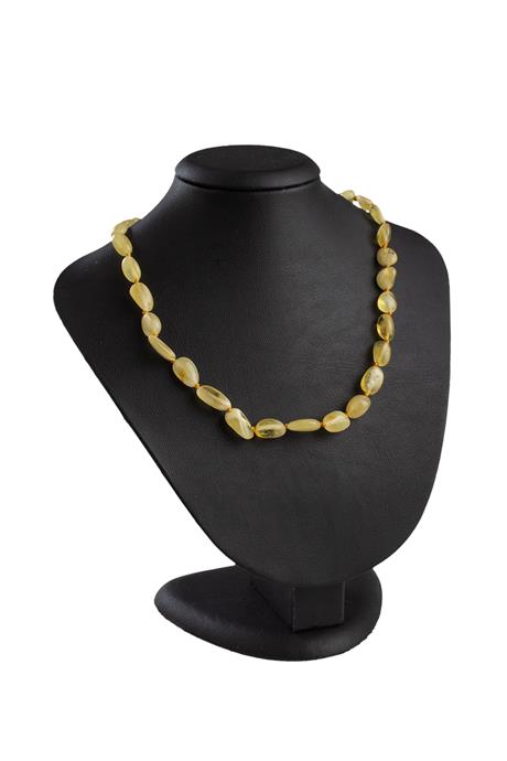 Damla Kehribar Tımbıl Kesim Açık Sarı Bebek Kolyesi 4,8-5,3gr