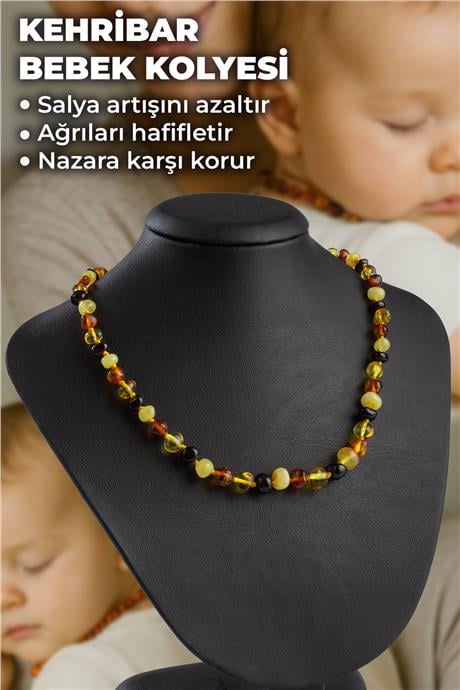 Damla Kehribar Bebek Kolyesi - Diş Kolyesi