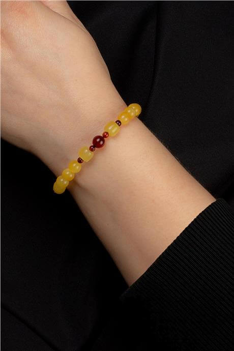 Damla Kehribar Küre Kesim Yetişkin Bileklik