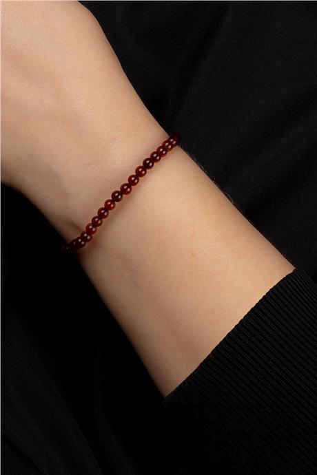 Damla Kehribar Kahverengi Küre Kesim 4mm Yetişkin Bileklik  2,50-3,00gr