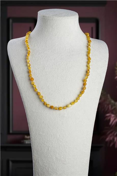 Damla Kehribar Tımbil Kesim Unisex Kolye 8,5-10,5gr