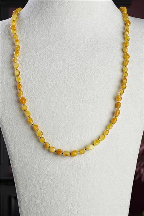 Damla Kehribar Tımbil Kesim Unisex Kolye 8,5-10,5gr