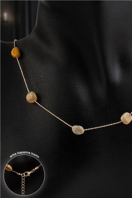 Dentritik Akik Doğal Taş Tımbıl Kesim Taş Yapıştırma Kolye