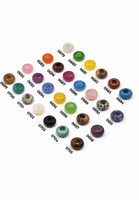 Doğal Taş Kolye Ucu Daire Kesim 14mm [5mm delik]