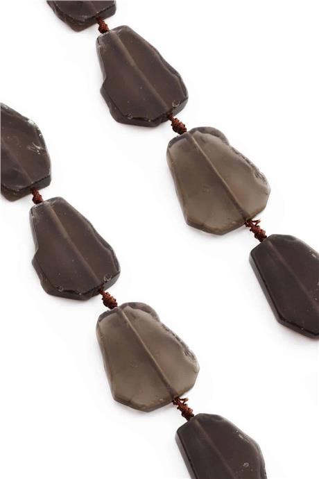 Dumanlı Kuvars Doğal Taş Parlak Mor Yassı Amorf Kesim 26x38mm Dizi [AA]