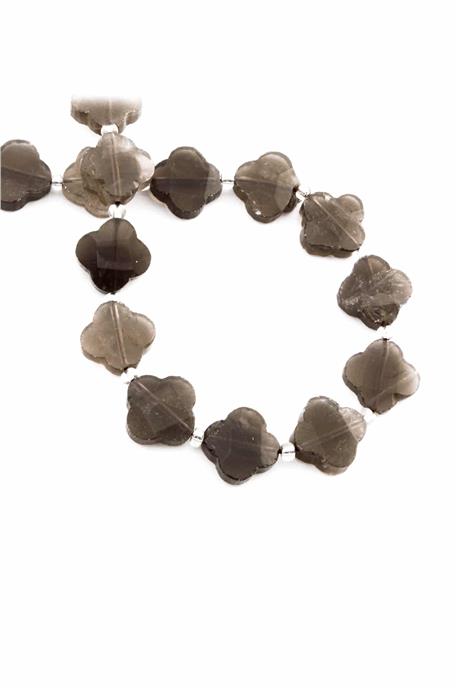 Dumanlı Kuvars Doğal Taş Yonca Kesim 17x6mm Dizi