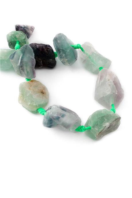 Florit Doğal Taş Mat Yeşil Ham Kütle Kesim 15x25mm Dizi [AA]