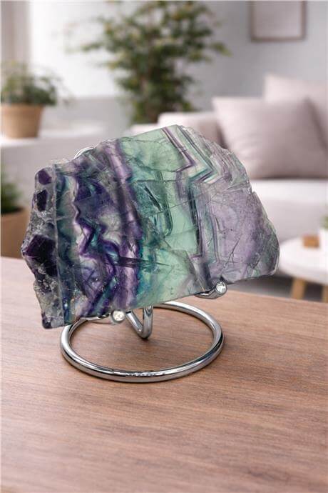 Florit Taşı Ham Kütle 8x12cm Dekoratif Obje - 312 Gram
