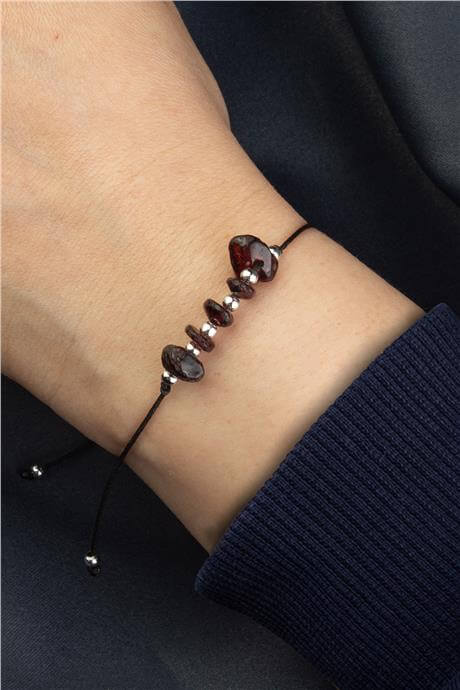 Garnet Doğal Kırık Taş Oğlak Burcu Bilekliği