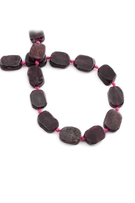 Garnet Doğal Taş Parlak Yassı Oval Kesim 14x10mm Dizi