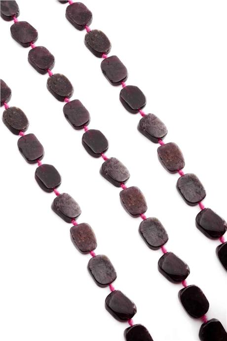 Garnet Doğal Taş Parlak Yassı Oval Kesim 14x10mm Dizi