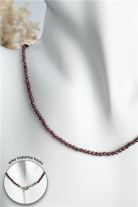 Garnet Doğal Taş Kristal Küre Kesim 3mm Kolye