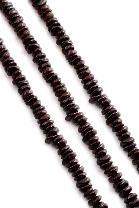 Garnet Doğal Taş Rondela Kesim 10x4mm Dizi