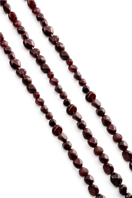 Garnet Taşı Tımbıl Kesim Parlak 6x8mm Doğal Taş Dizi [AA]