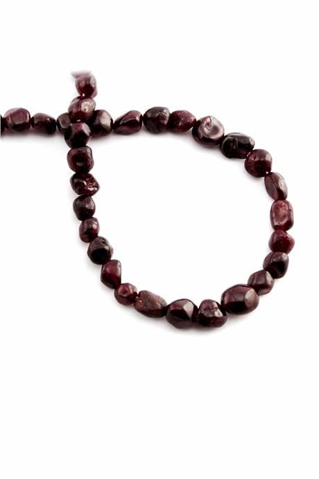 Garnet Taşı Tımbıl Kesim Parlak 6x8mm Doğal Taş Dizi [AA]