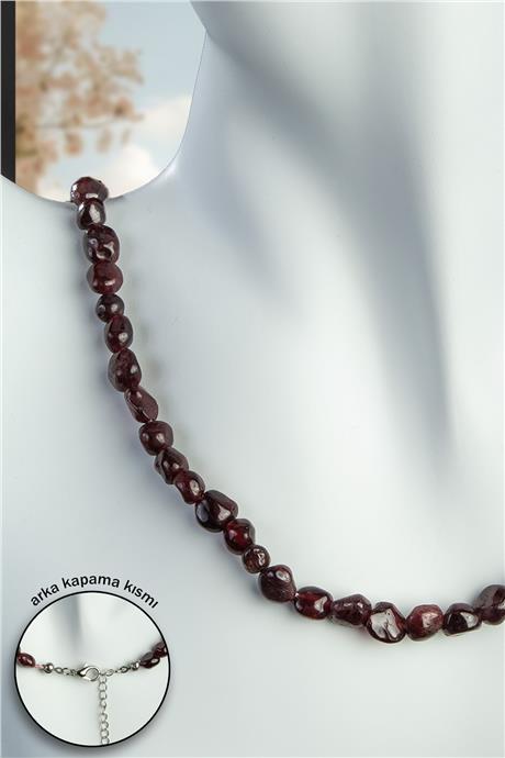 Garnet Doğal Taş Tımbıl Kesim 6x8mm Kolye