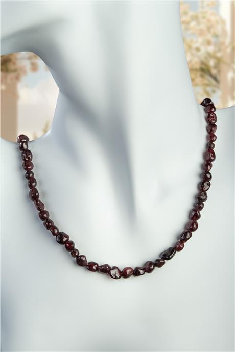 Garnet Doğal Taş Tımbıl Kesim 6x8mm Kolye