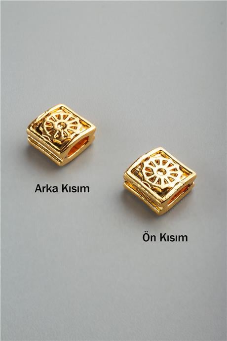 Gold Dikdörtgen Dümen Figürlü 7x7mm Takı Aparatı