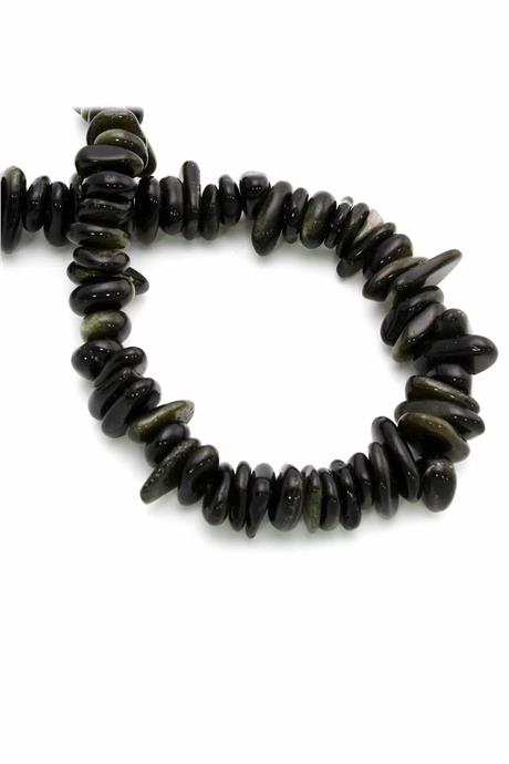 Gold Obsidian Natural Stone Washer Cut 10x4mm String Of Beads
