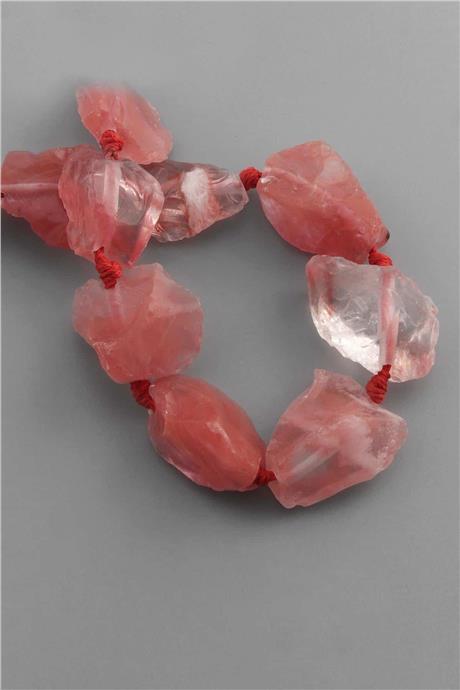 Gül Kuvars Taşı Ham Kütle Kesim 15x25mm Doğal Taş Dizi