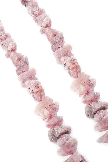 Gül Kuvars Taşı Ham Kütle Kesim Parlak 20x11mm Doğal Taş Dizi [AA]