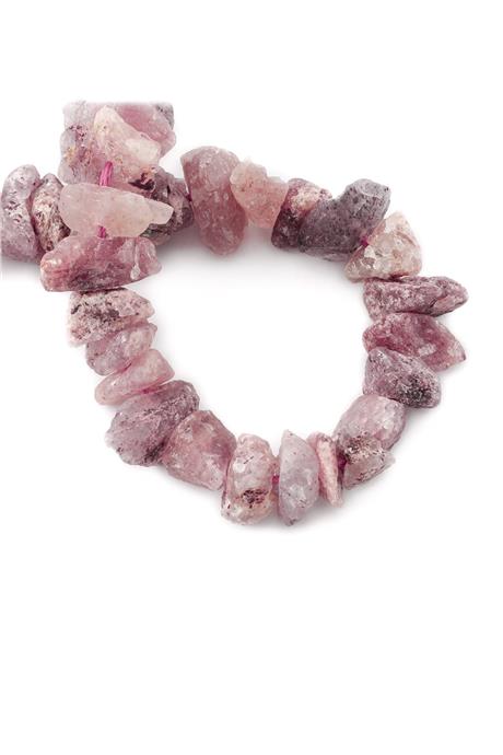 Gül Kuvars Taşı Ham Kütle Kesim Parlak 20x11mm Doğal Taş Dizi [AA]