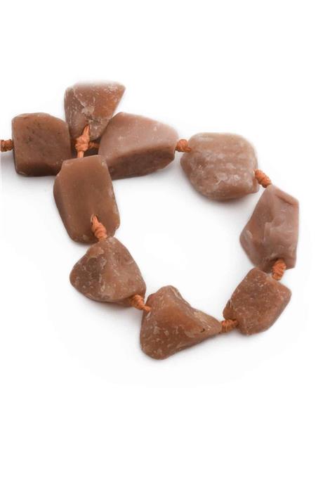 Güneş Taşı Doğal Taş Mat Kahverengi Ham Kütle Kesim 15x25mm Dizi [AA]