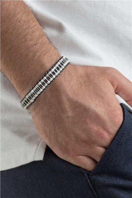 Havlit Doğal Doğal Taş Örme Erkek Bilekliği 4x2mm