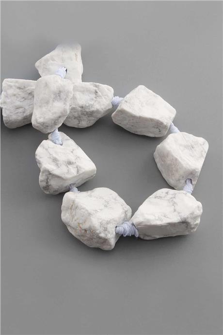 Havlit Doğal Taş Mat Beyaz Ham Kütle Kesim 15x25mm Dizi [AA]