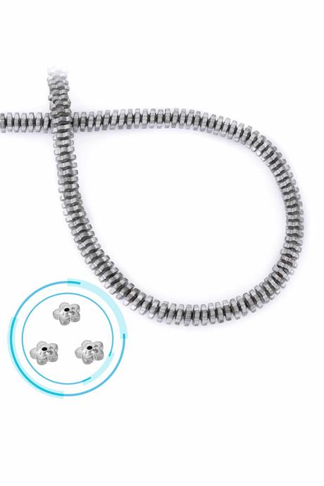 Hematite Natural Stone Light Grey Washer Cut 6x2mm String Of Beads