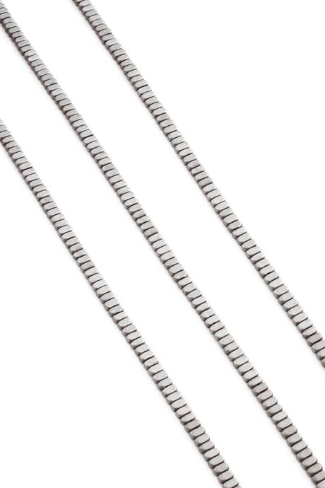 Hematit Taşı Yassı Oval Kesim Mat Açık Gri 2x4mm Doğal Taş Dizi