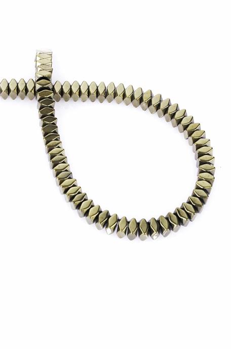 Hematite Natural Stone Antique Yellow Washer Cut 6x3mm String Of Beads