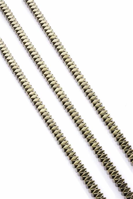 Hematite Natural Stone Antique Yellow Washer Cut 6x3mm String Of Beads
