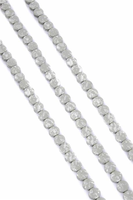 Hematit Taşı Kanallı Daire Kesim Yeşil 8x4mm Doğal Taş Dizi