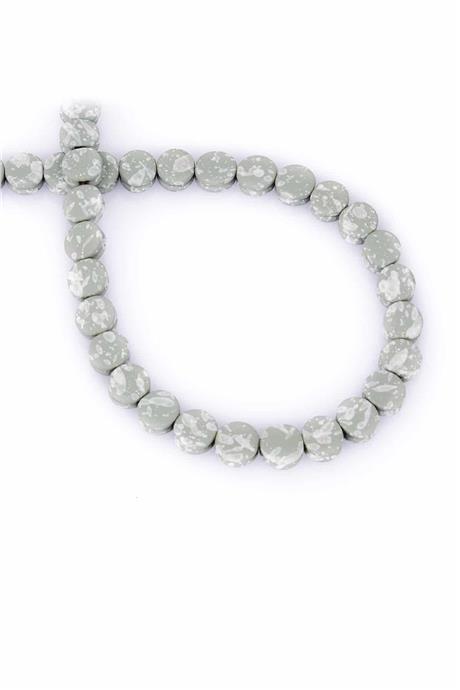 Hematit Taşı Kanallı Daire Kesim Yeşil 8x4mm Doğal Taş Dizi