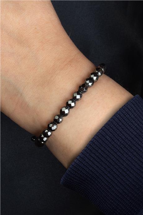 Hematit Doğal Taş Füme Faset Küre Kesim 6mm Makrome Bileklik