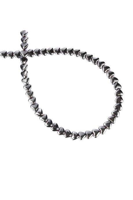 Hematite Natural Stone Smoked Heart Cut 6mm String Of Beads