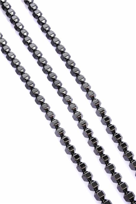 Hematite Natural Stone Smoked Special Cut 8x8mm String Of Beads