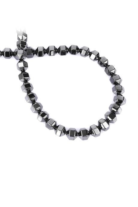 Hematite Natural Stone Smoked Special Cut 8x8mm String Of Beads