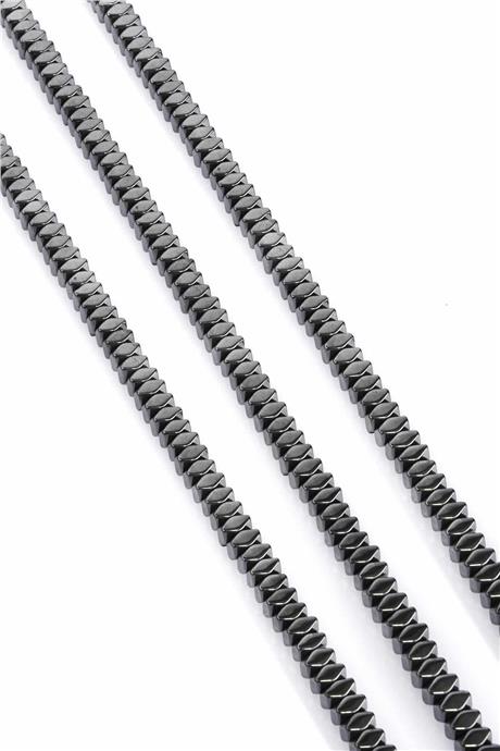 Hematite Natural Stone Smoked Washer Cut 6x3mm String Of Beads